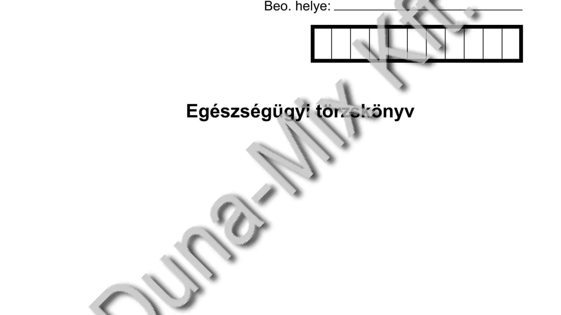 Egészségügyi törzskönyv
